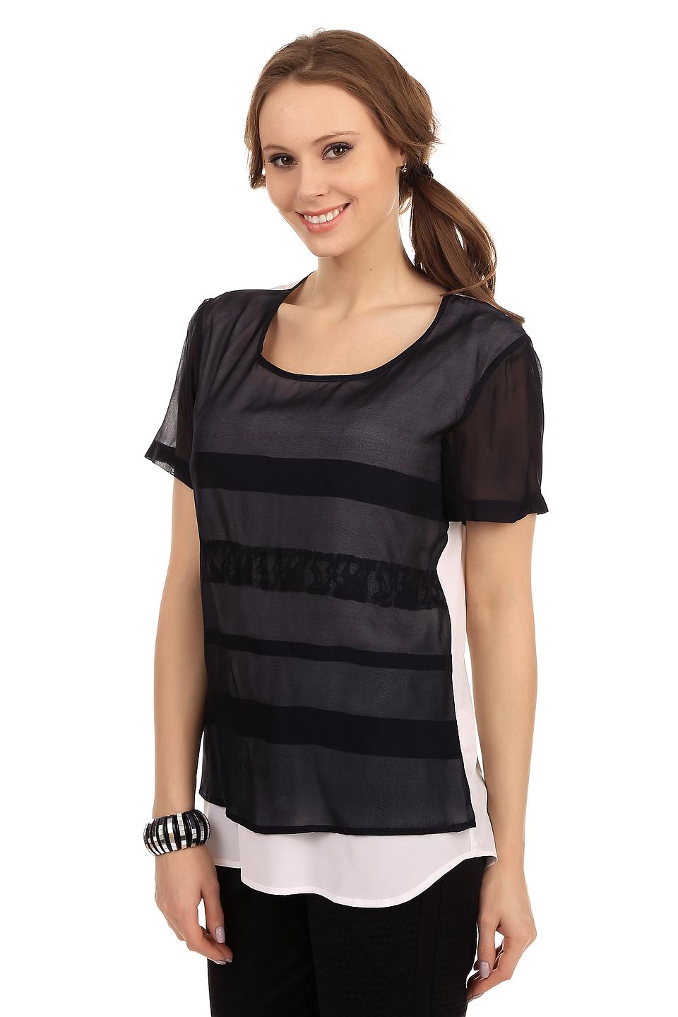 Блуза Tuzzi с кружевом черная