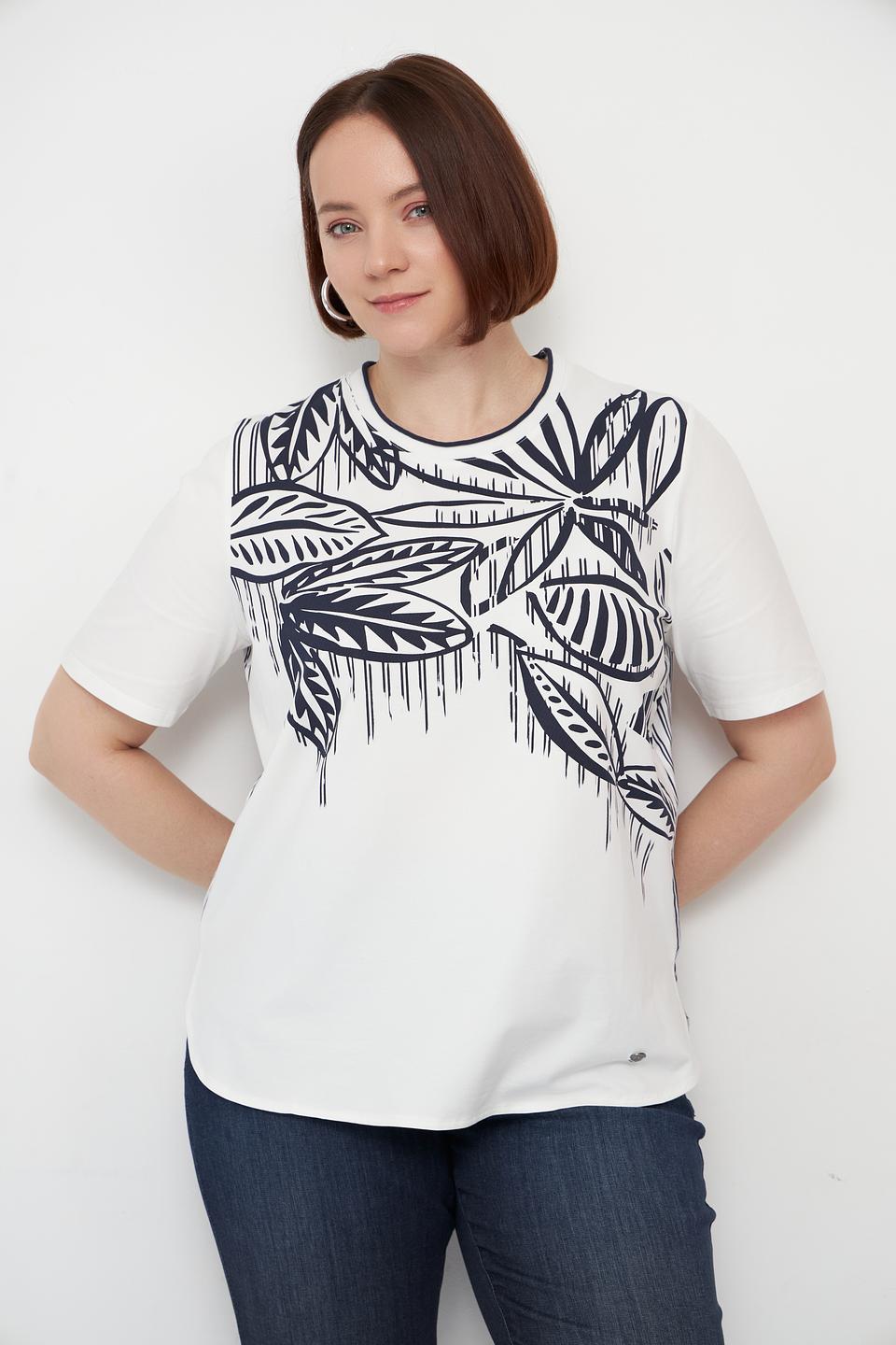 Блуза Lebek с принтом тропических листьев