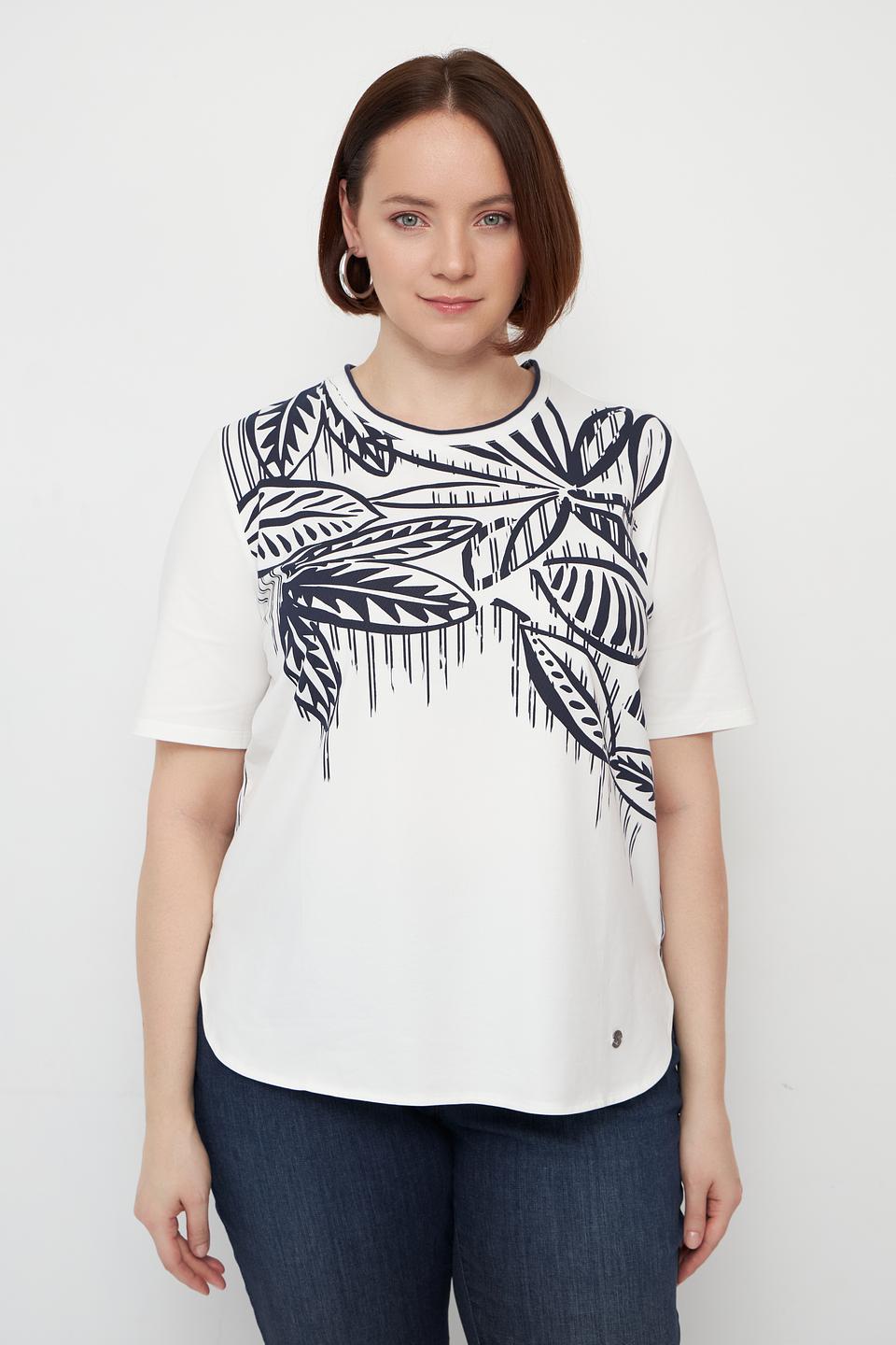 Блуза Lebek с принтом тропических листьев