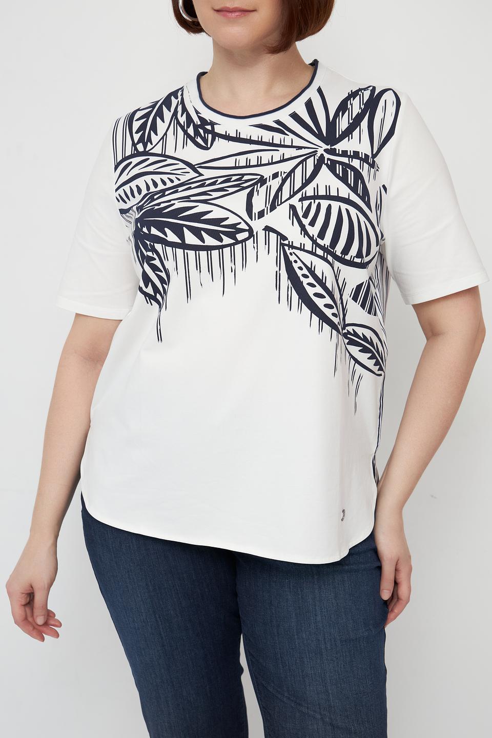 Блуза Lebek с принтом тропических листьев