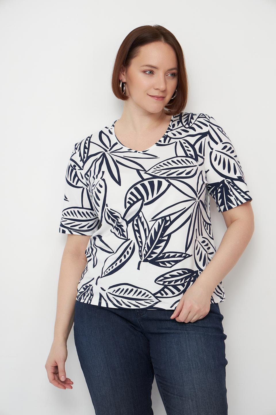 Футболка Lebek с тропическим принтом