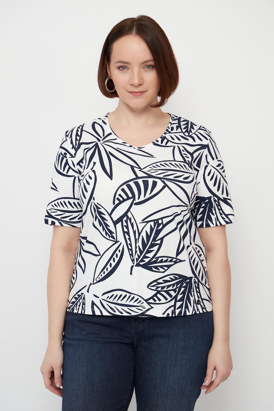 Футболка Lebek с тропическим принтом