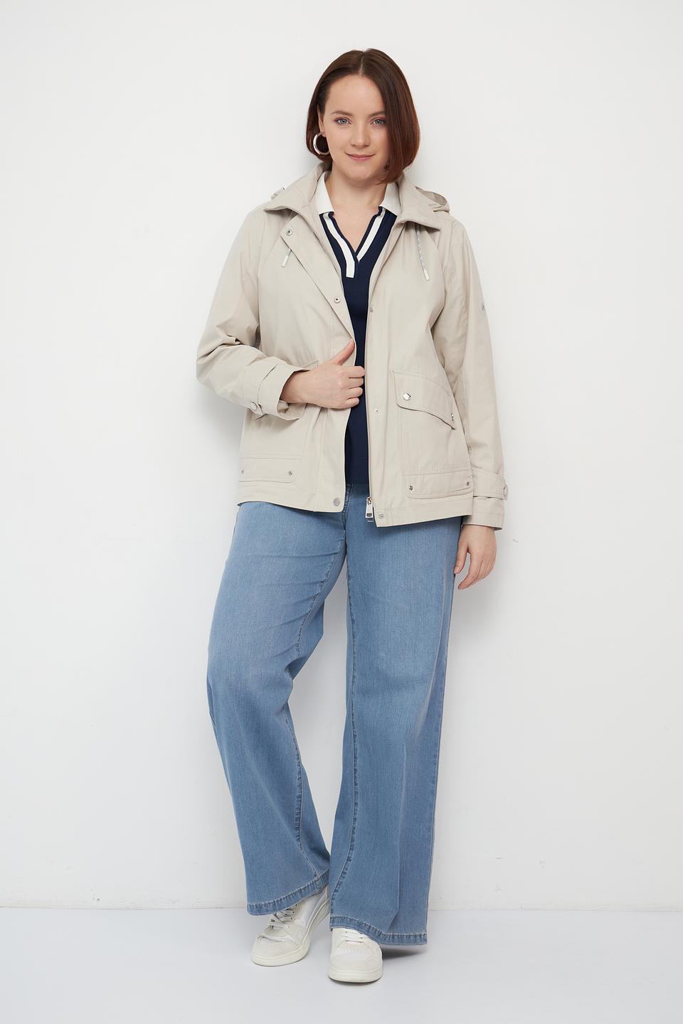 Куртка Lebek бежевая с капюшоном