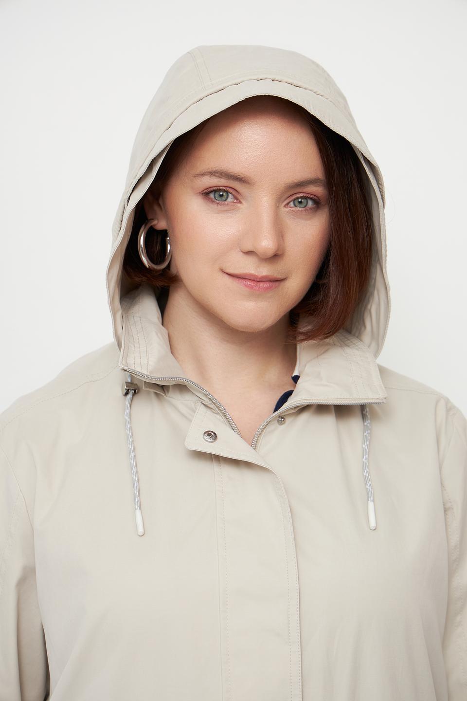 Куртка Lebek бежевая с капюшоном