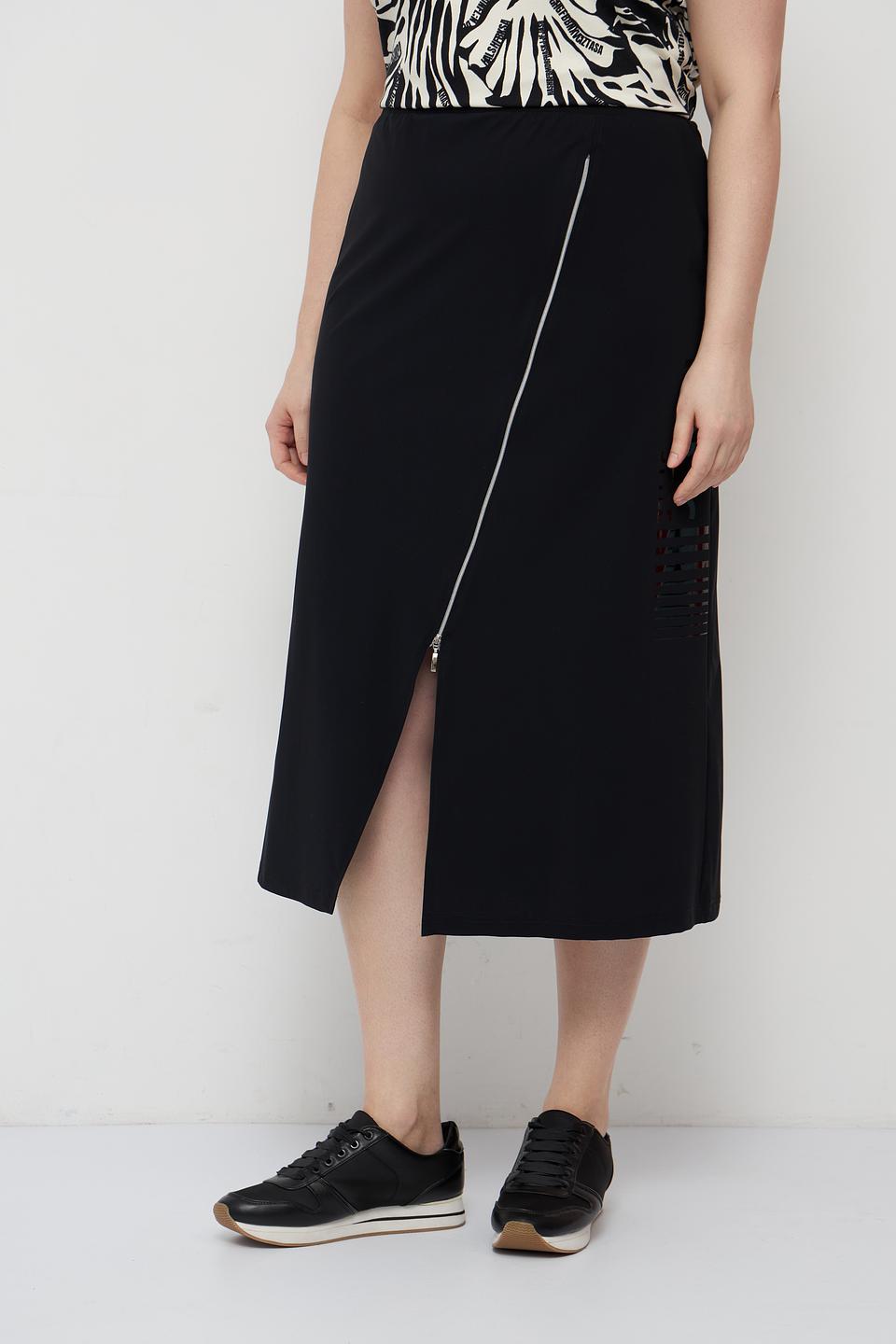 Юбка миди Doris Streich чёрная с разрезом
