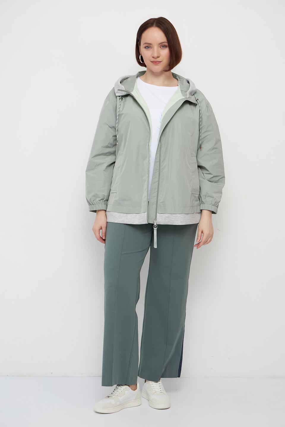 Куртка Olsen светло-зелёная с капюшоном