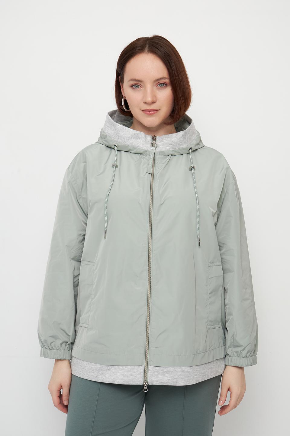 Куртка Olsen светло-зелёная с капюшоном