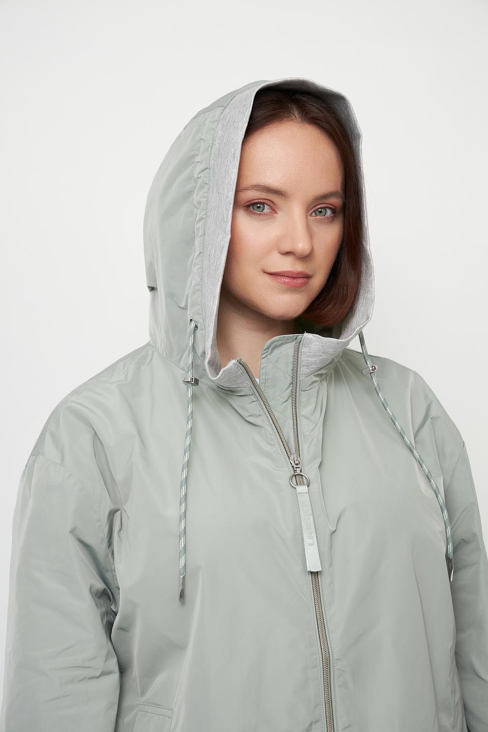 Куртка Olsen светло-зелёная с капюшоном