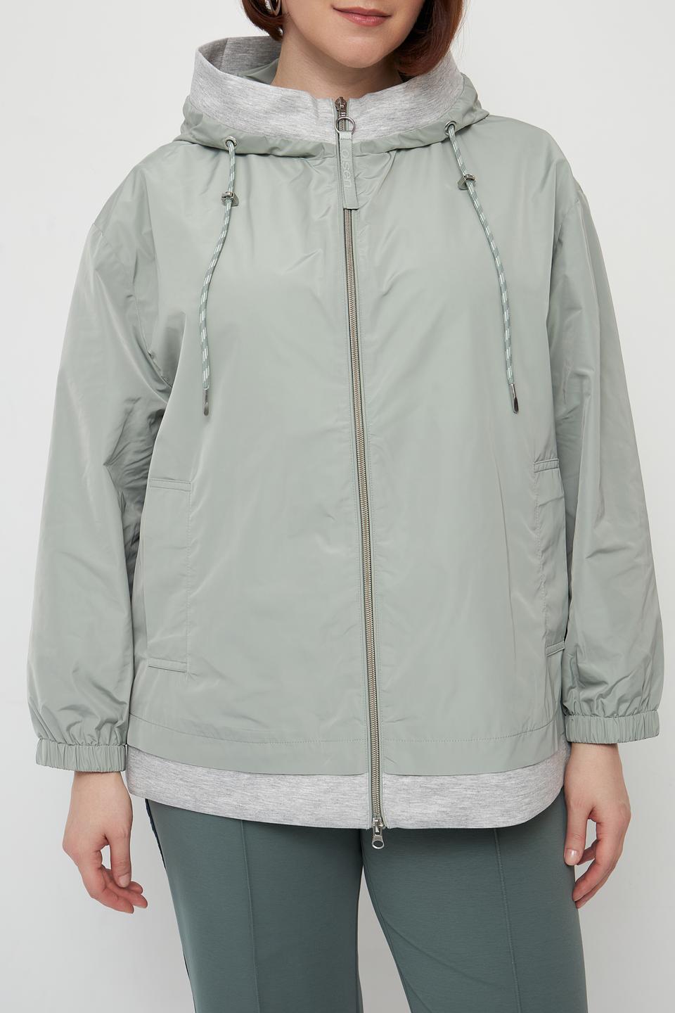 Куртка Olsen светло-зелёная с капюшоном