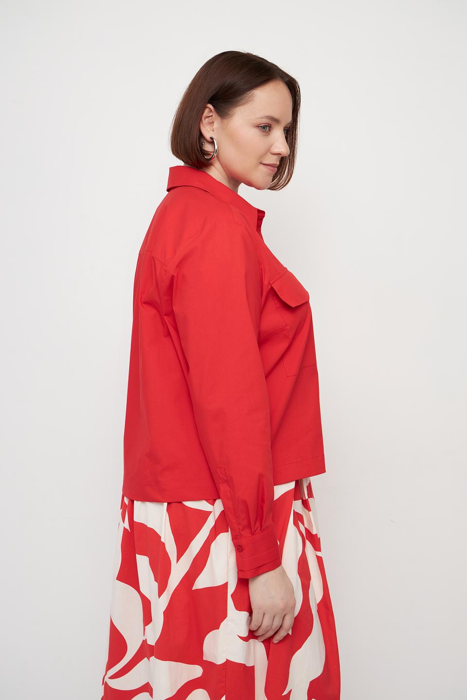 Блуза MORE and MORE красная с карманами