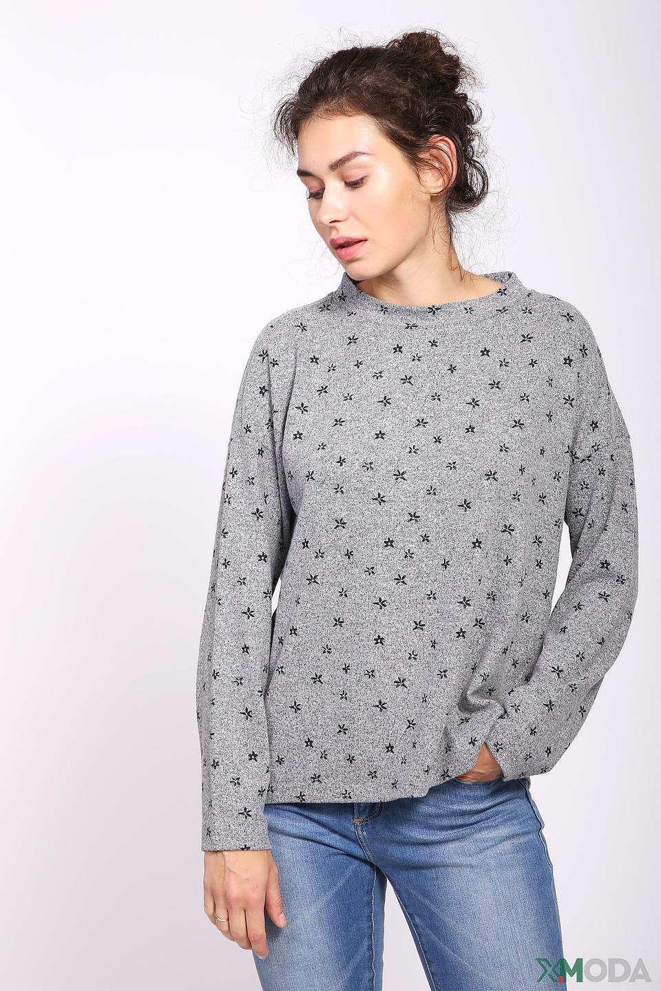 Пуловер Via Appia с принтом серый