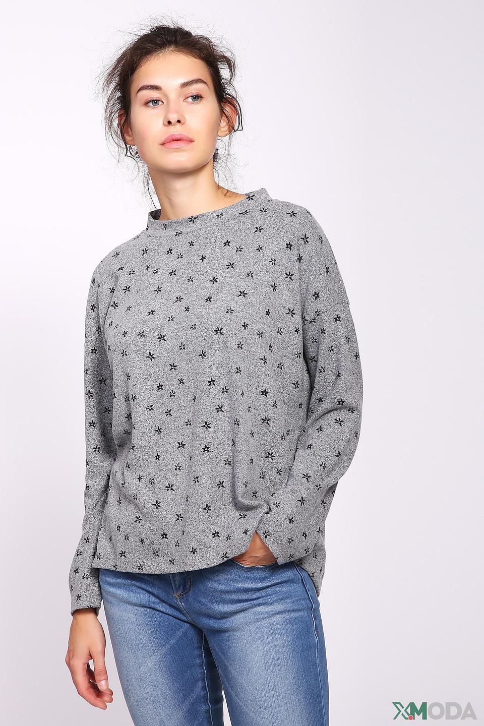 Пуловер Via Appia с принтом серый