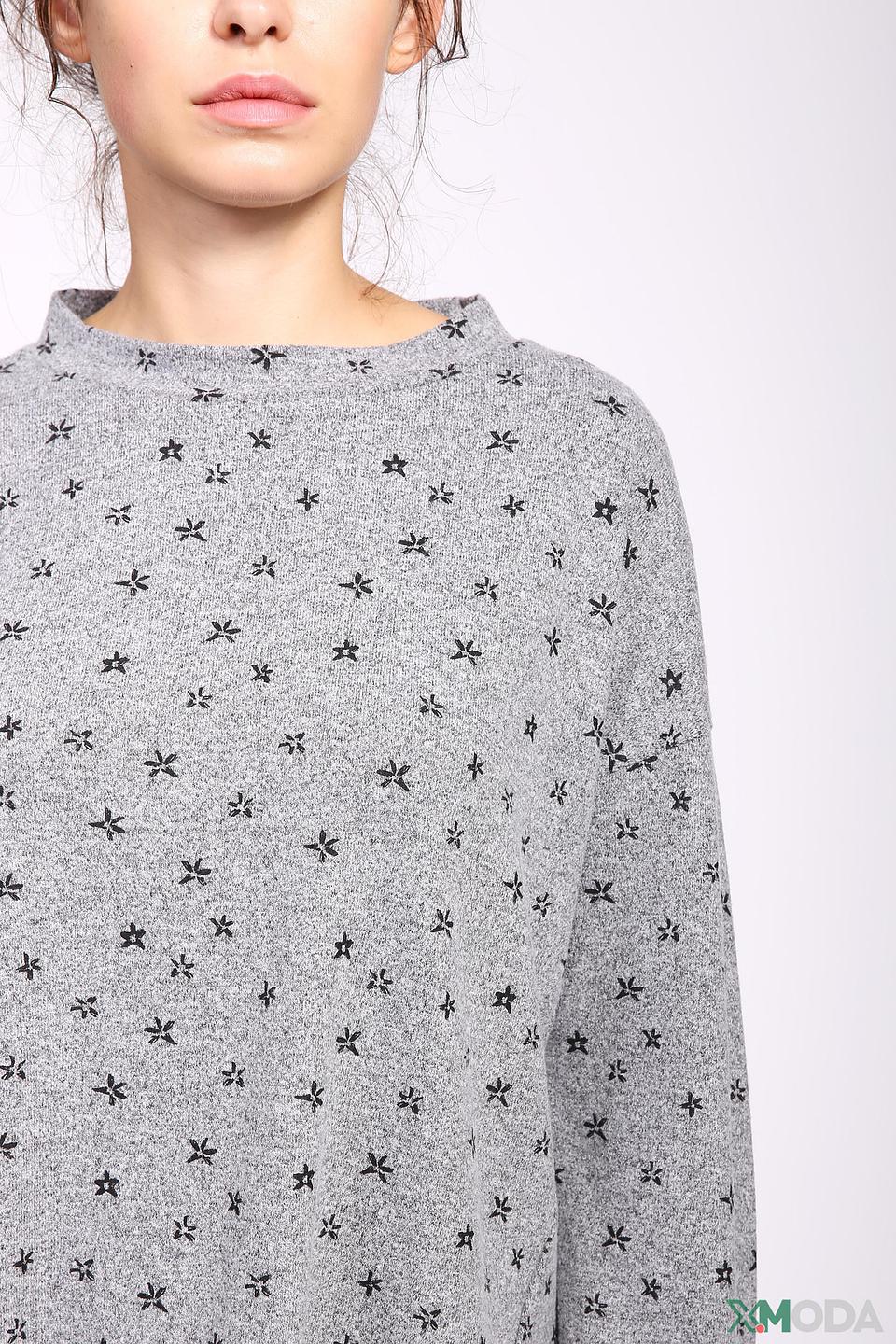 Пуловер Via Appia с принтом серый