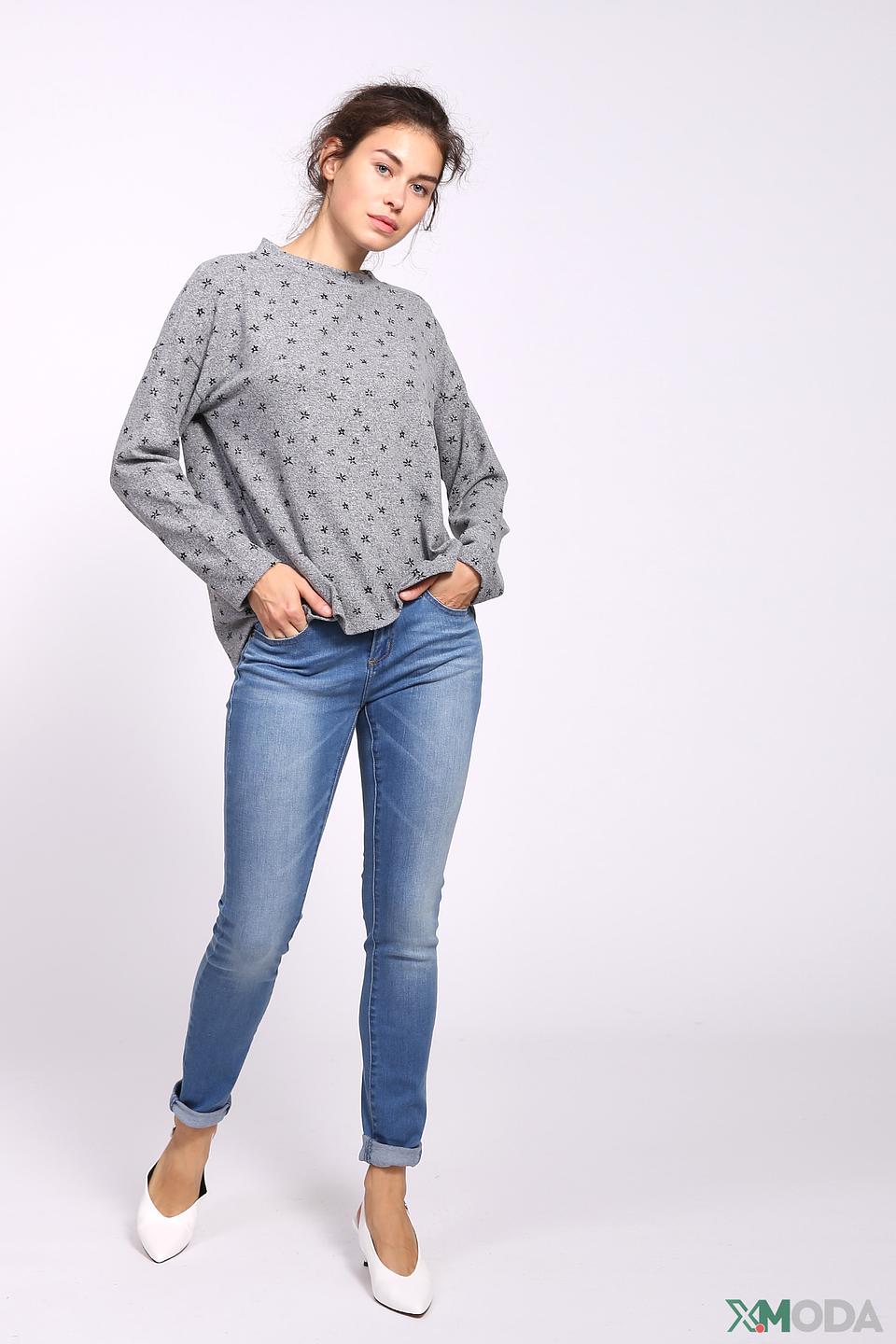 Джинсы Pezzo с потертостями голубые