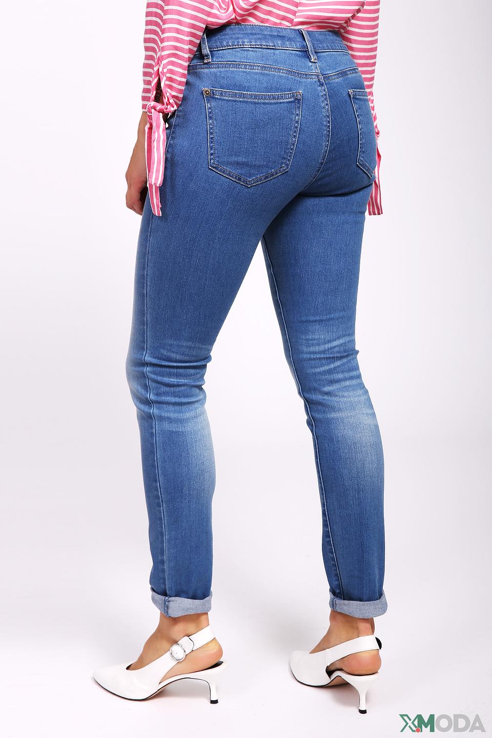 Джинсы Pezzo с потертостями голубые