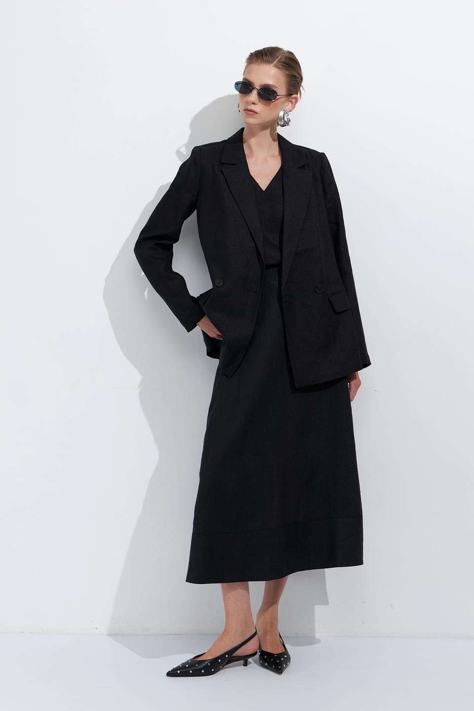 Юбка Electra style чёрная с разрезом