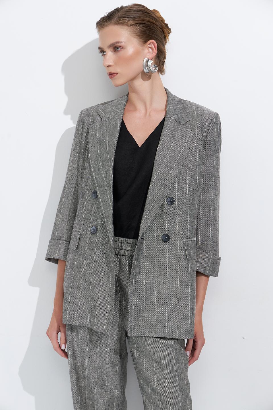 Жакет Ten ways to be в полоску серый