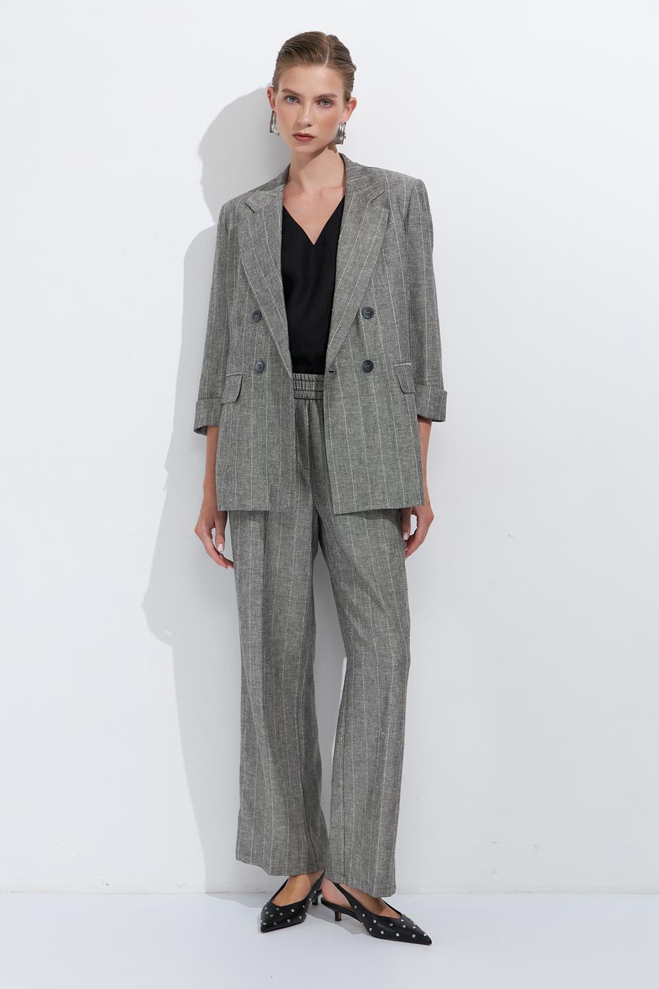 Жакет Ten ways to be в полоску серый