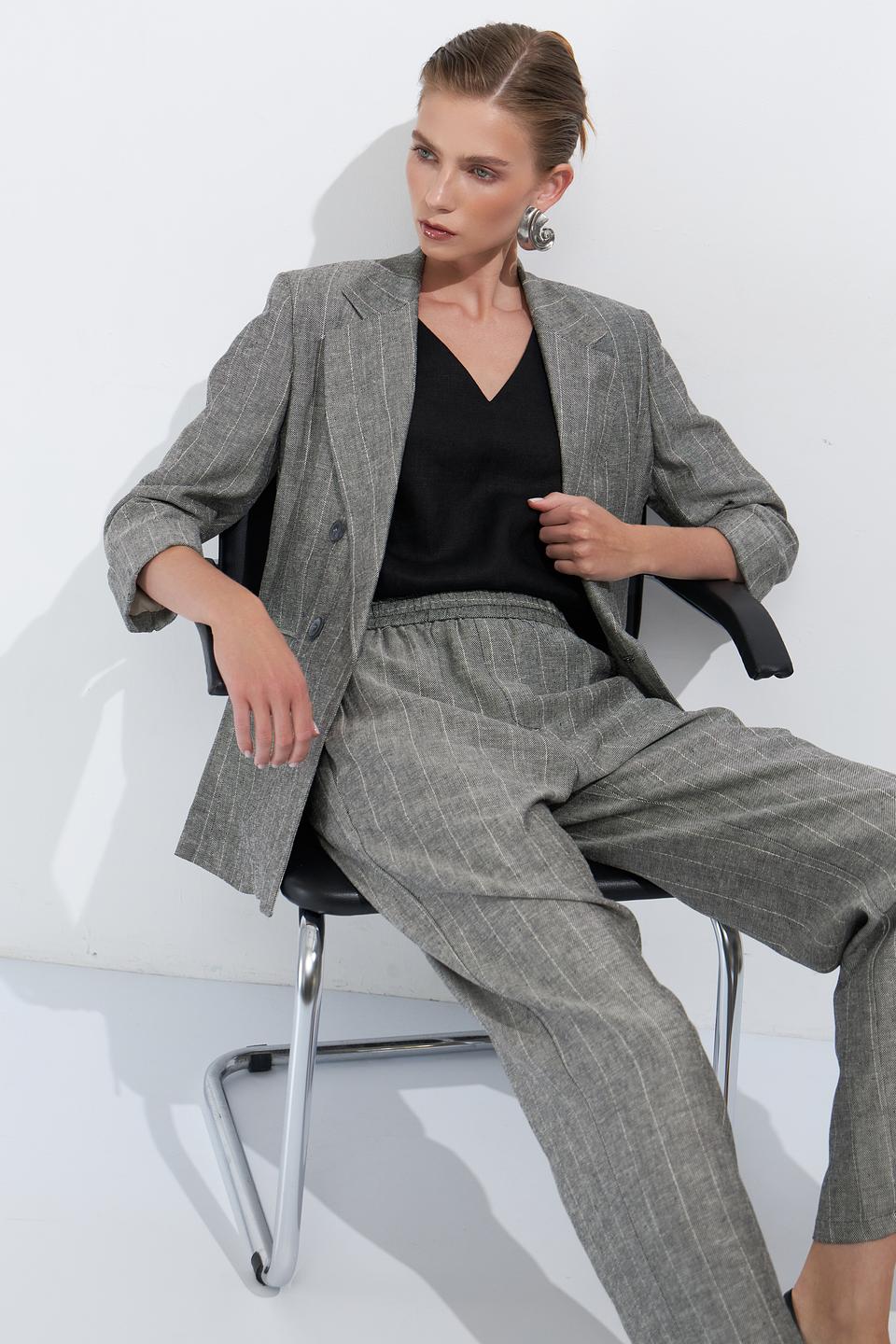 Жакет Ten ways to be в полоску серый