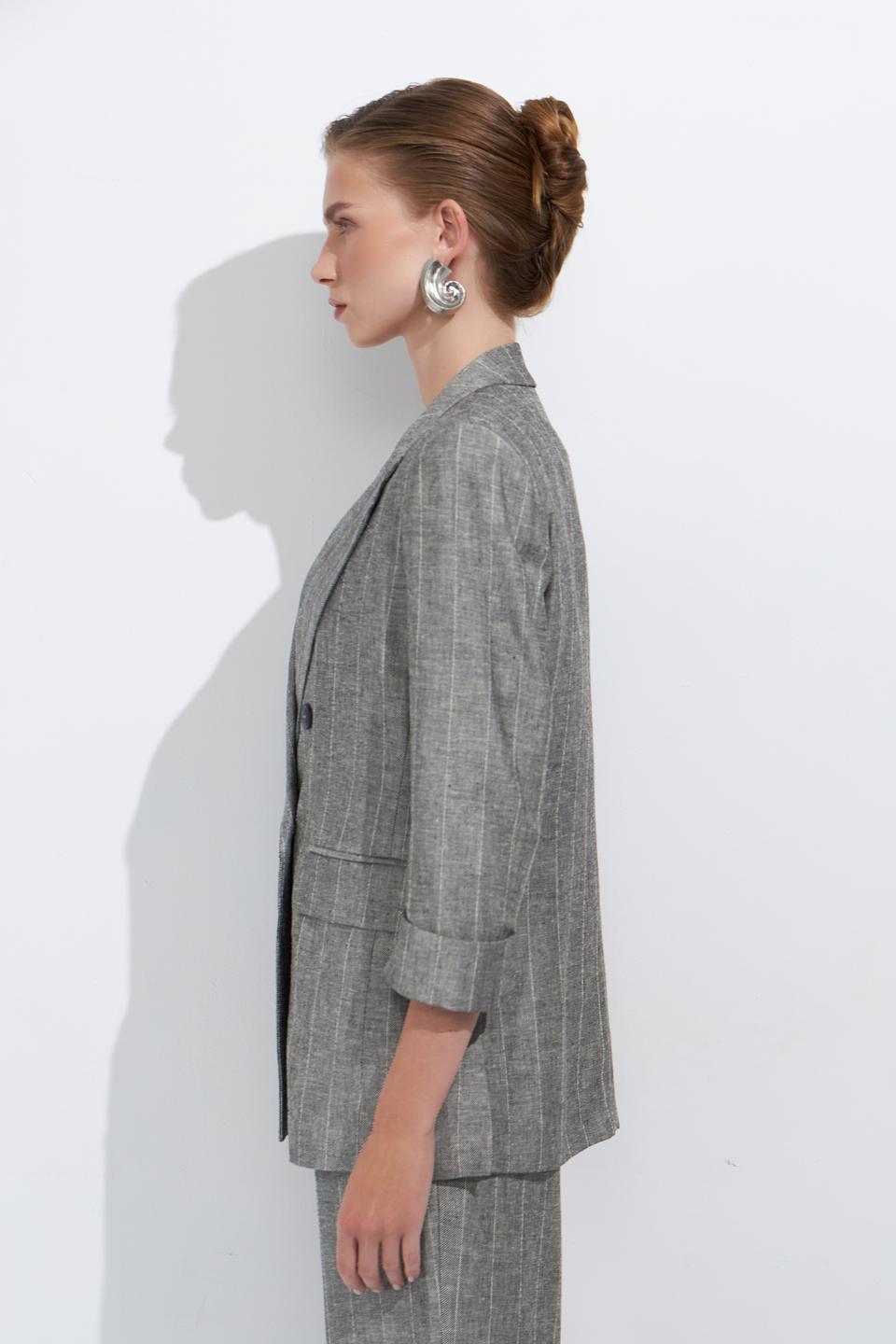 Жакет Ten ways to be в полоску серый