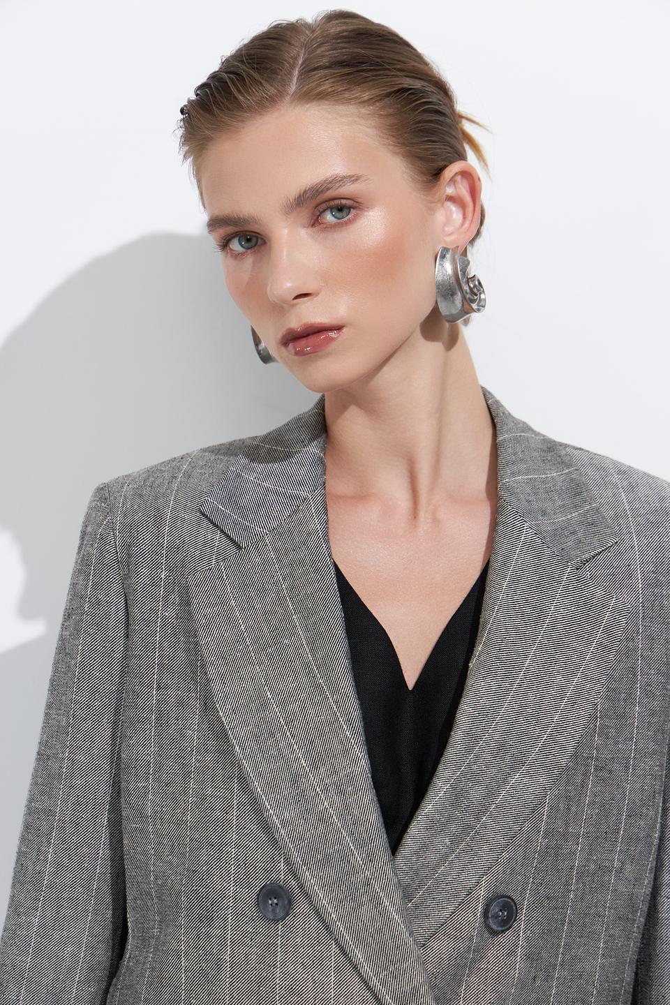 Жакет Ten ways to be в полоску серый