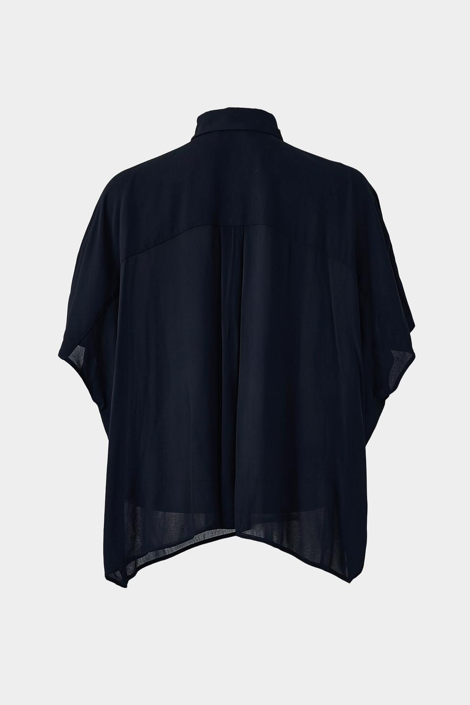 Блуза Zanetti свободного кроя темно-синяя