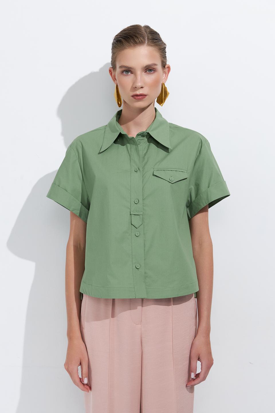 Блуза Luisa Cerano хаки с карманом