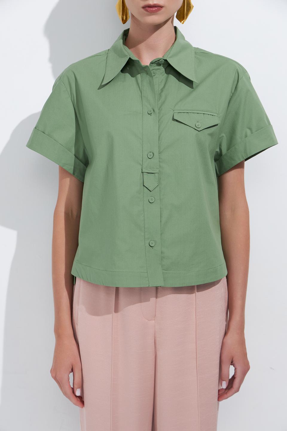 Блуза Luisa Cerano хаки с карманом