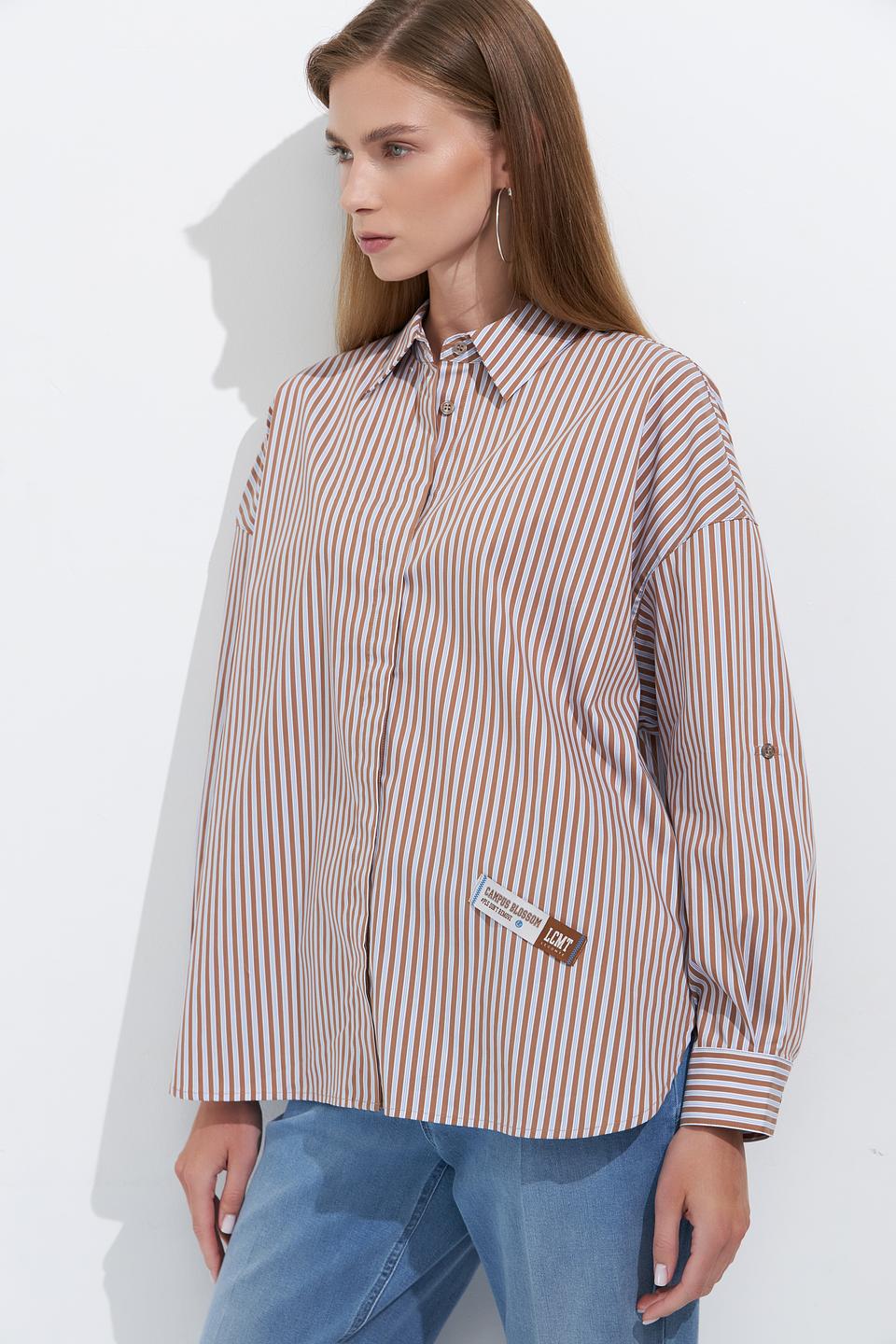 Блуза Lecomte с воланами бежевая