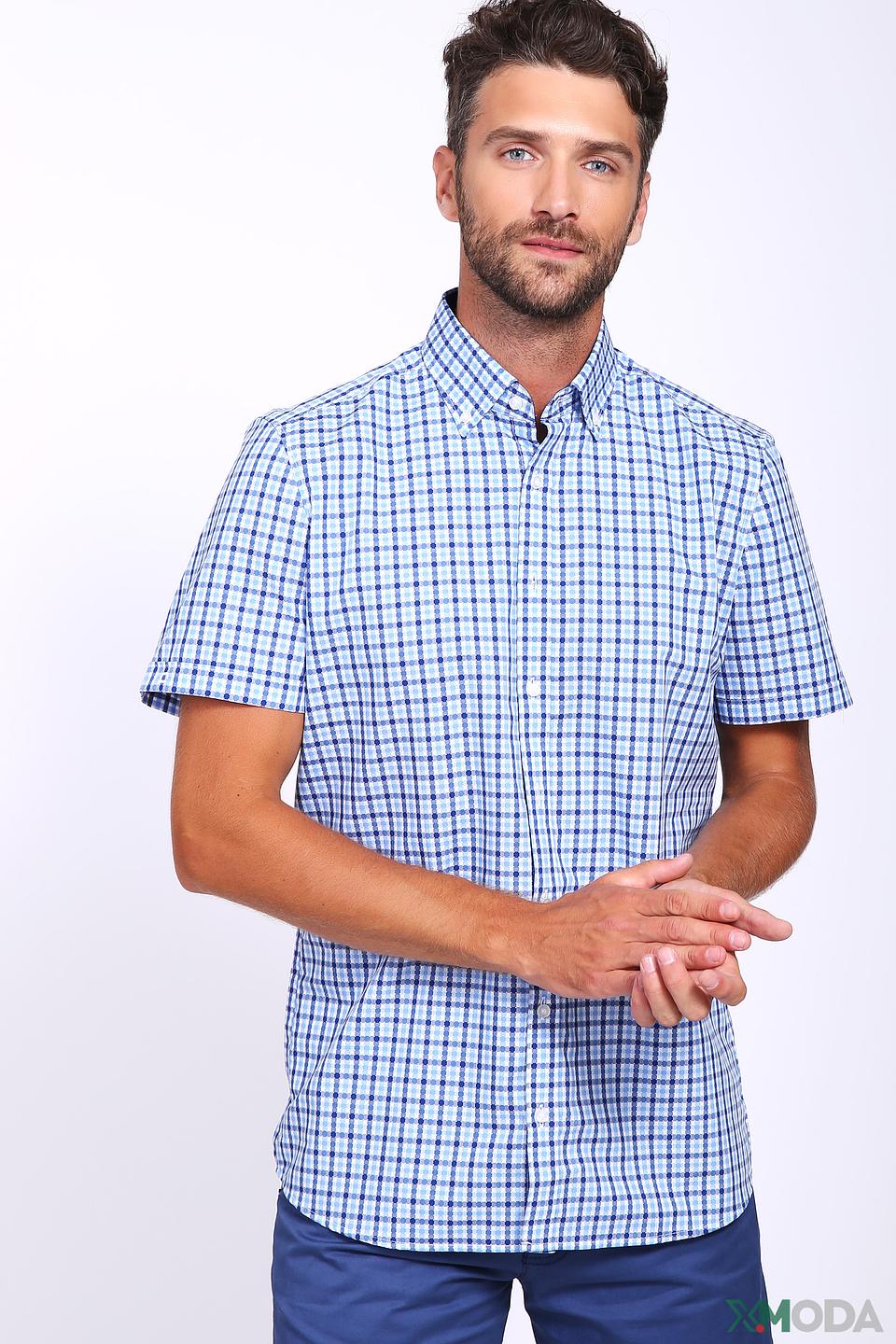 Рубашка кр. рукав Olymp в клетку