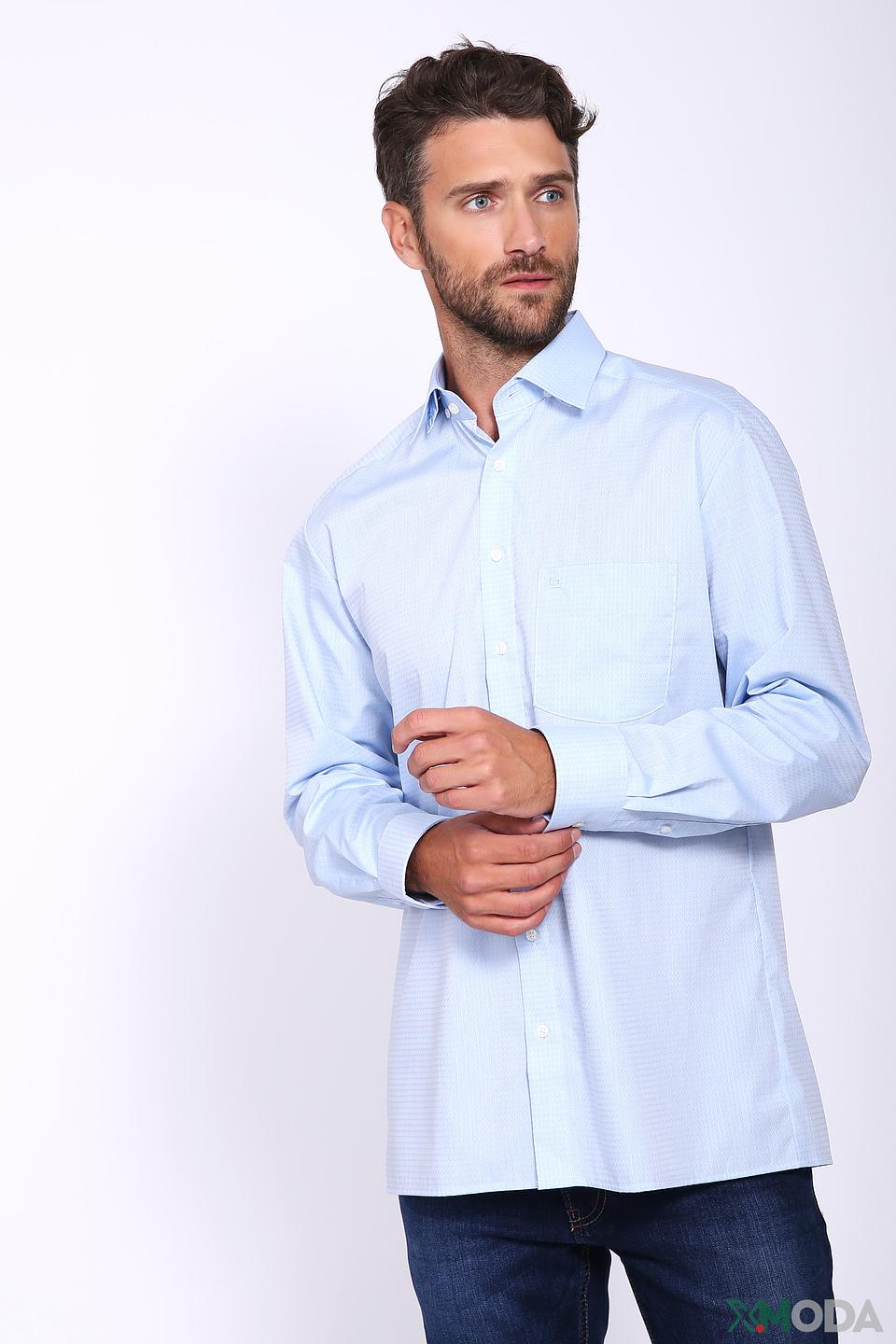 Рубашка Olymp голубая приталенная