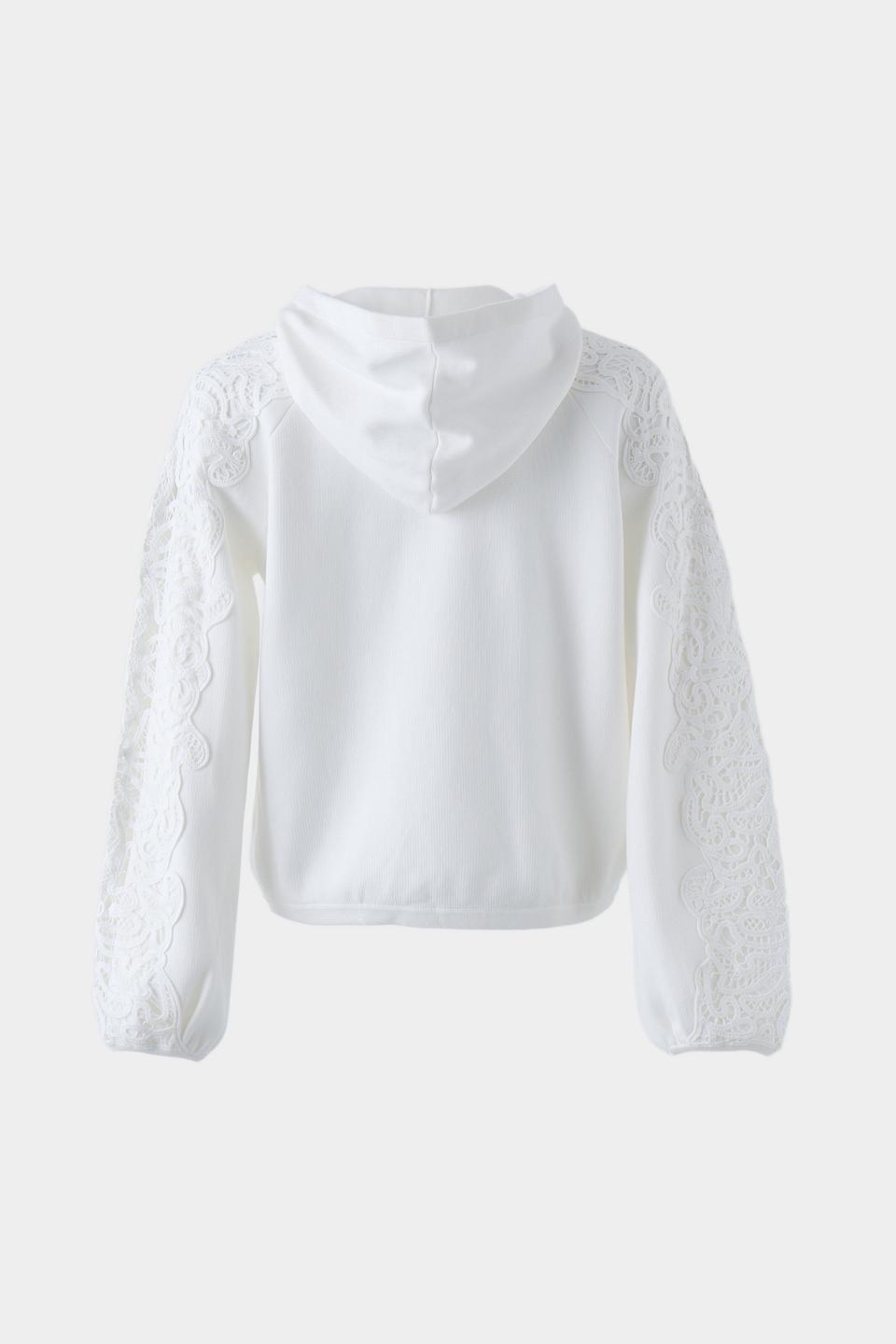 Пуловер Monari с кружевом белый