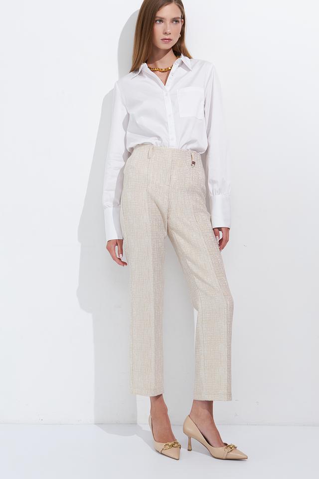 Брюки Bianca в клетку бежевые