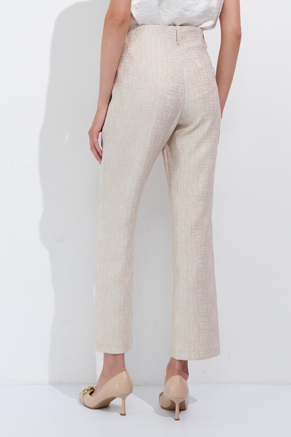 Брюки Bianca в клетку бежевые