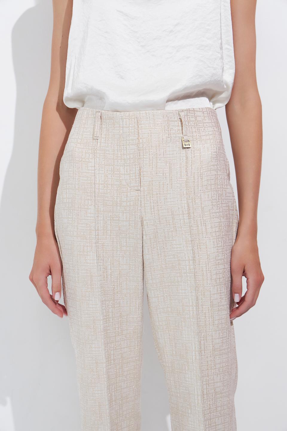 Брюки Bianca в клетку бежевые