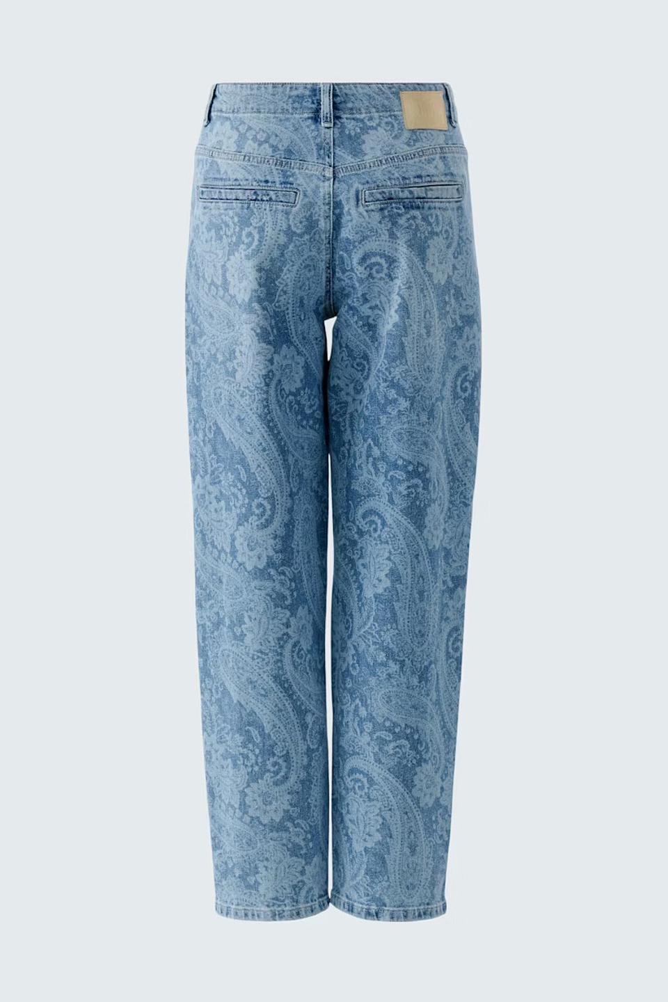Джинсы Oui с узором пейсли голубые