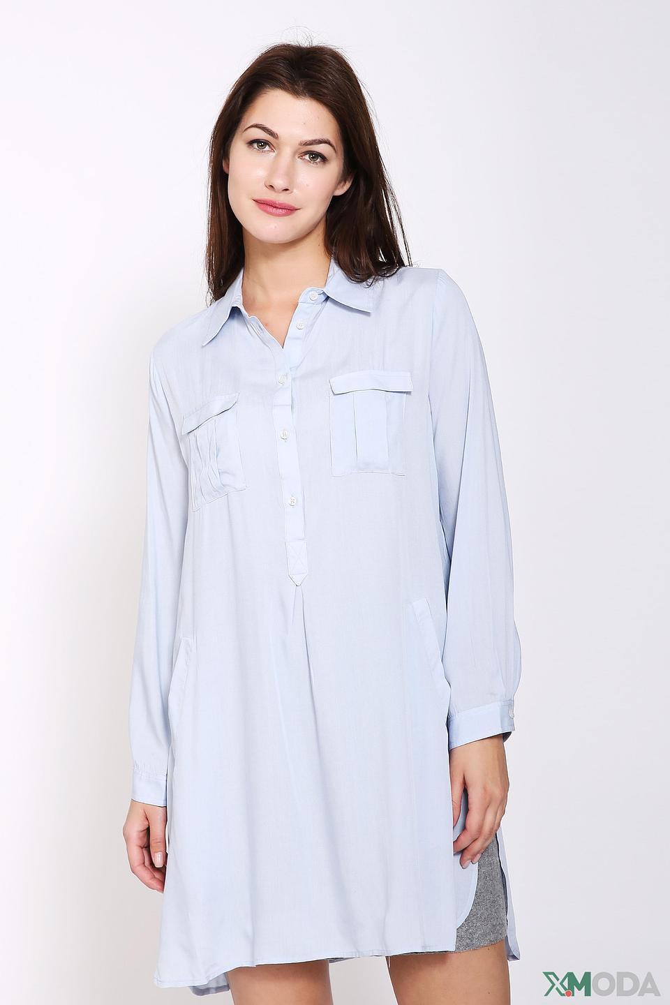 Рубашка Pezzo голубая с карманами