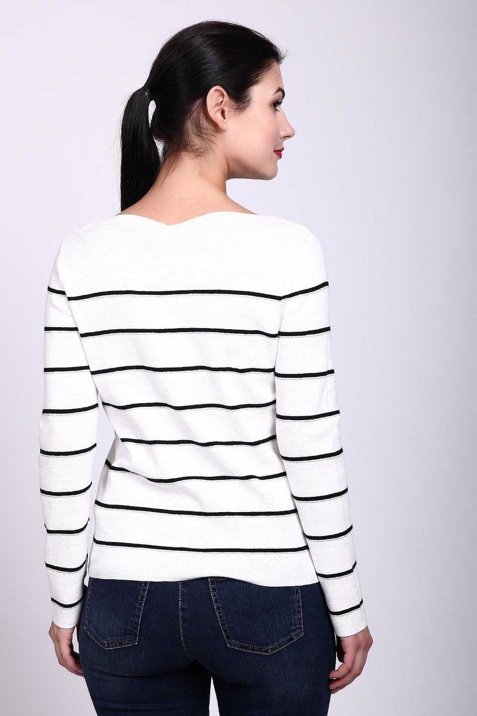 Пуловер Gerry Weber белый в черную полоску