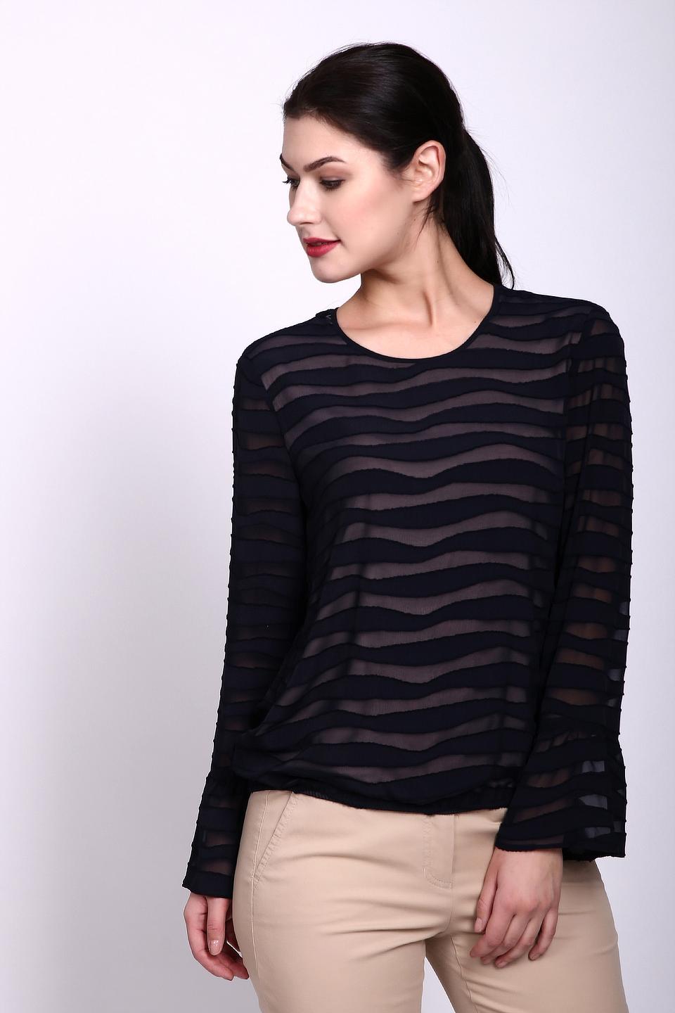 Блуза Gerry Weber черная с волнистым принтом