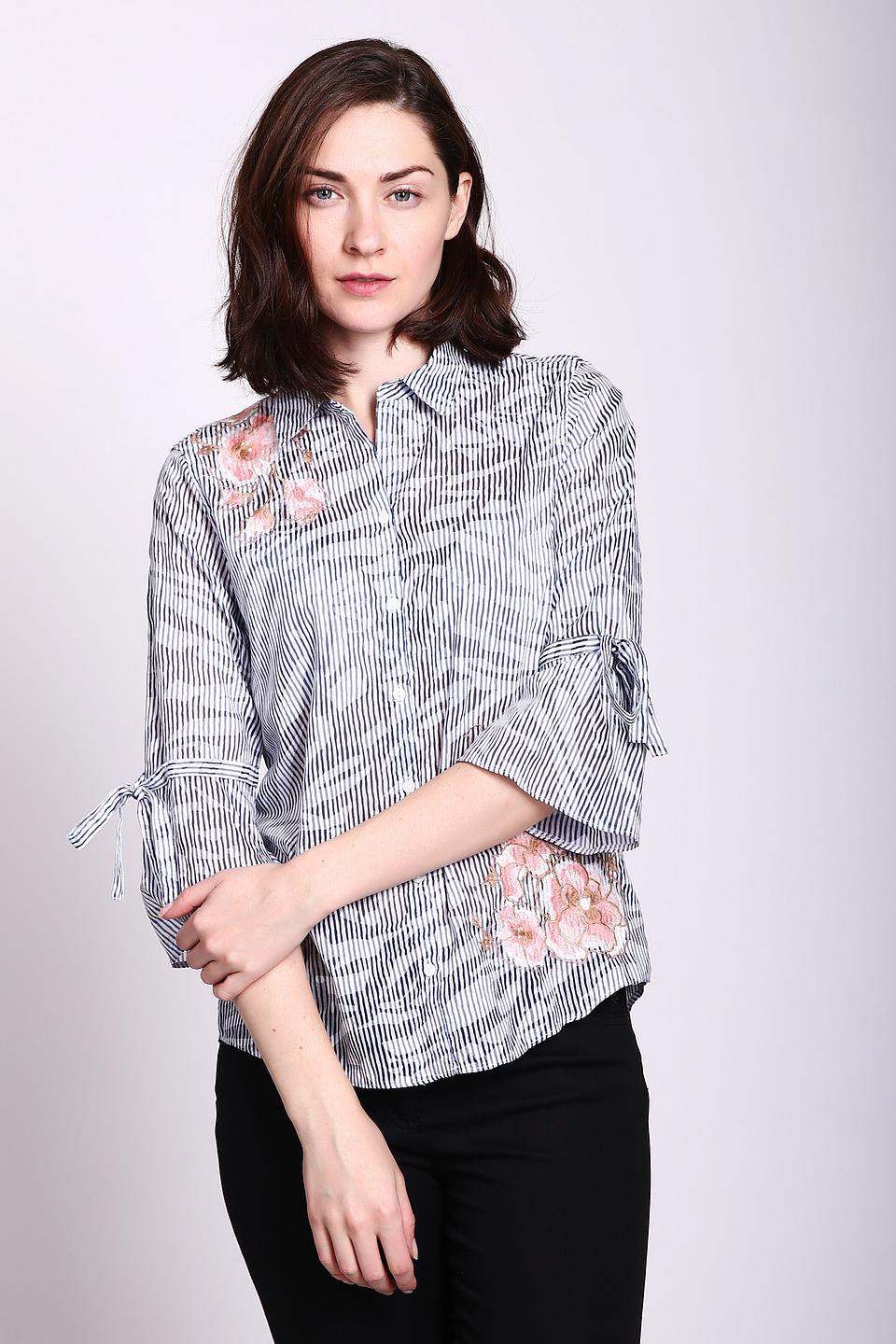 Блуза Gerry Weber в полоску с вышивкой