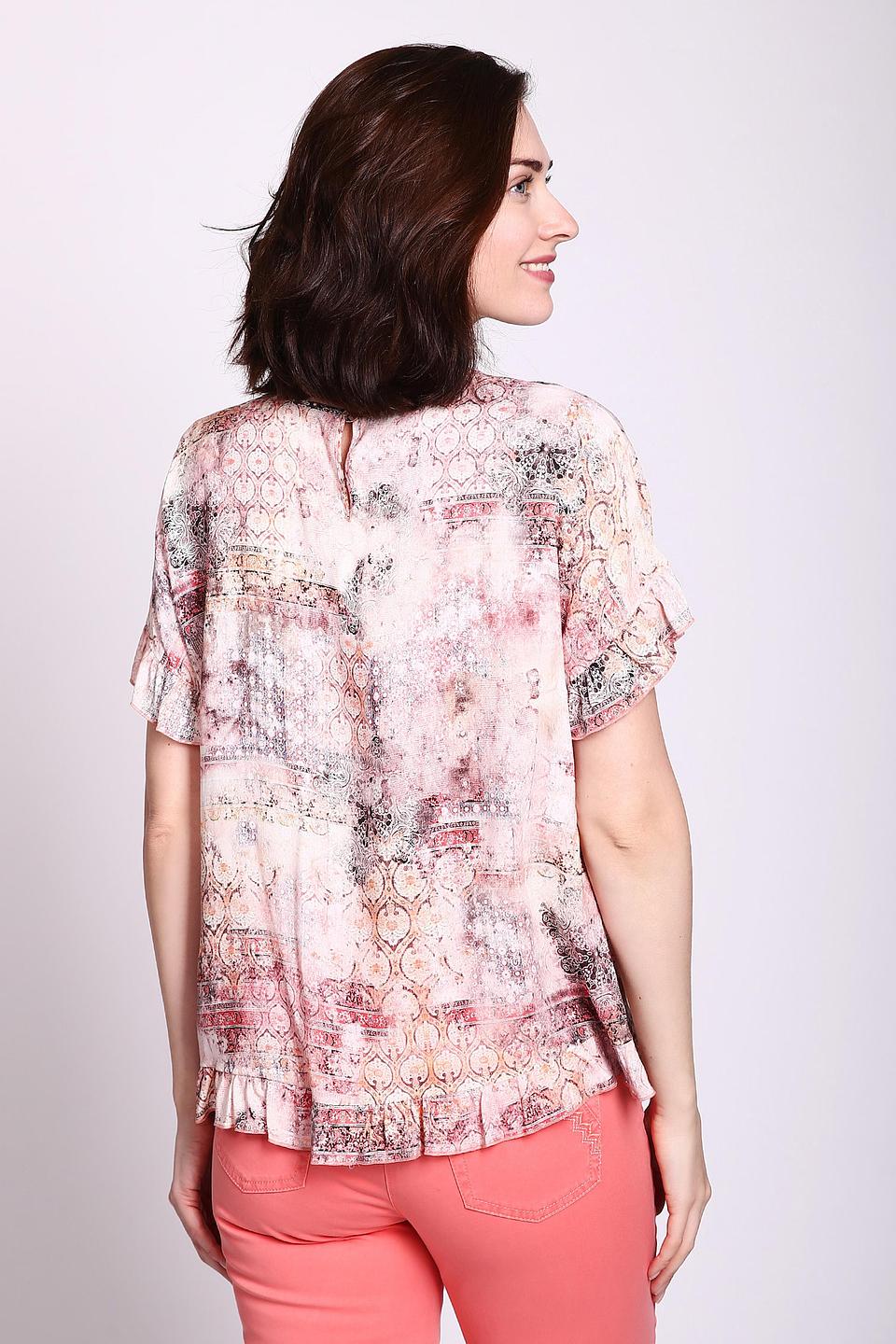 Блуза Gerry Weber розовая с принтом и воланами