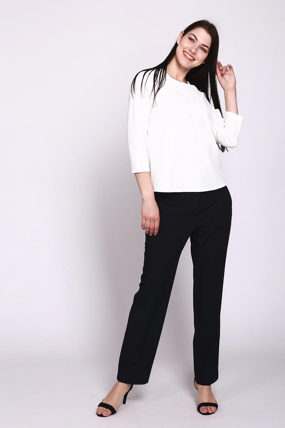 Блуза Gerry Weber белая с декоративными жемчужными элементами