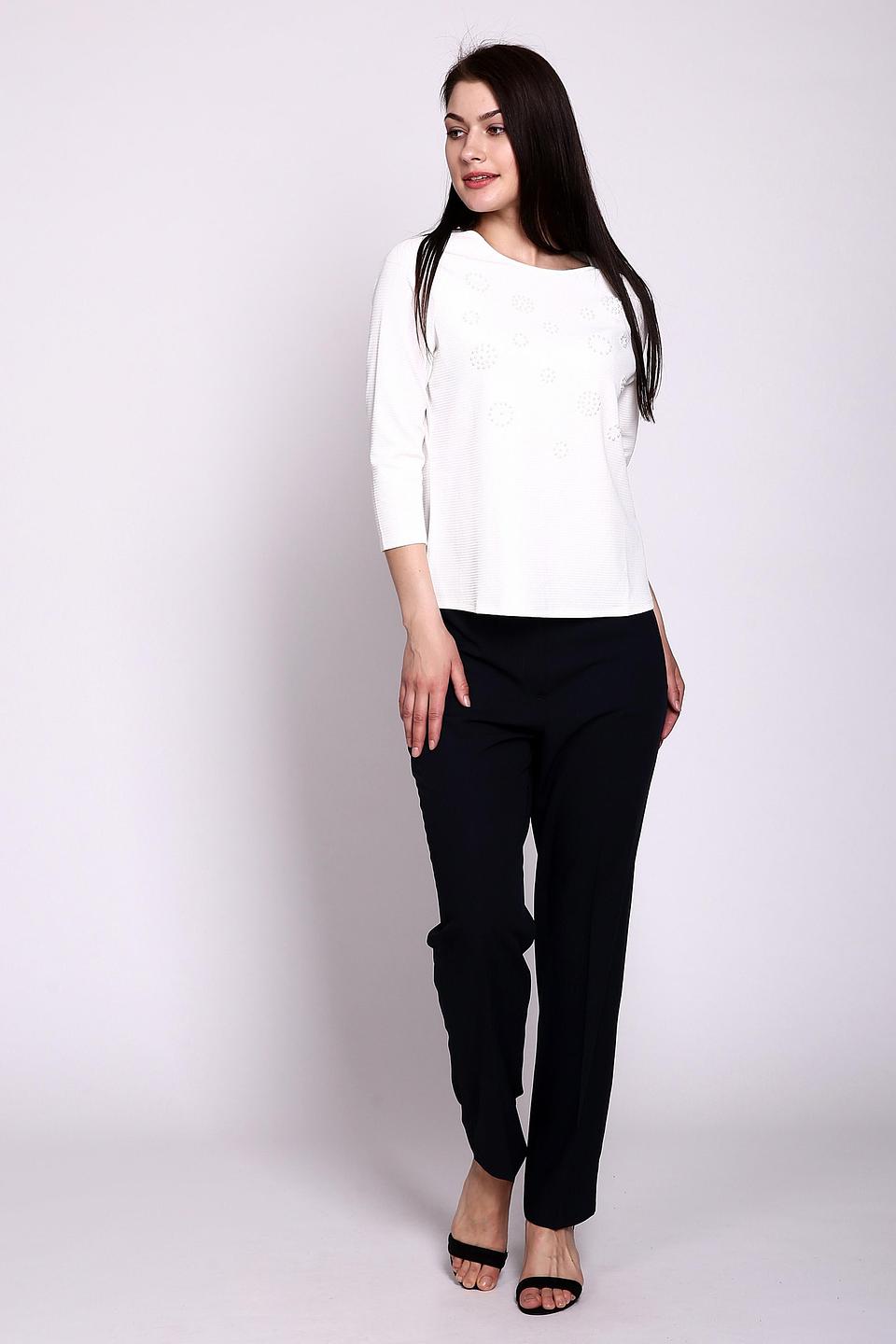 Блуза Gerry Weber белая с декоративными жемчужными элементами