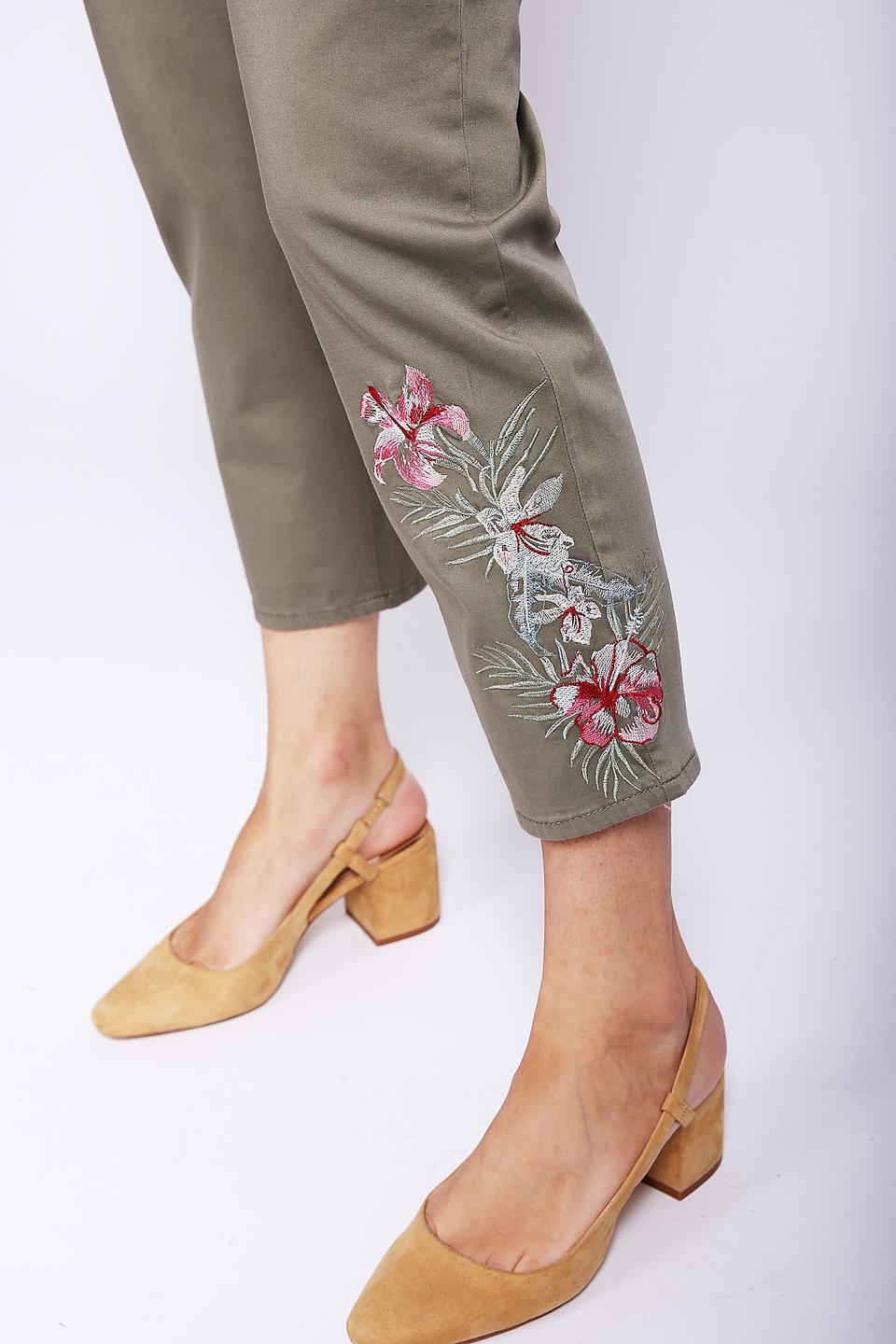 Брюки Gerry Weber с вышивкой хаки