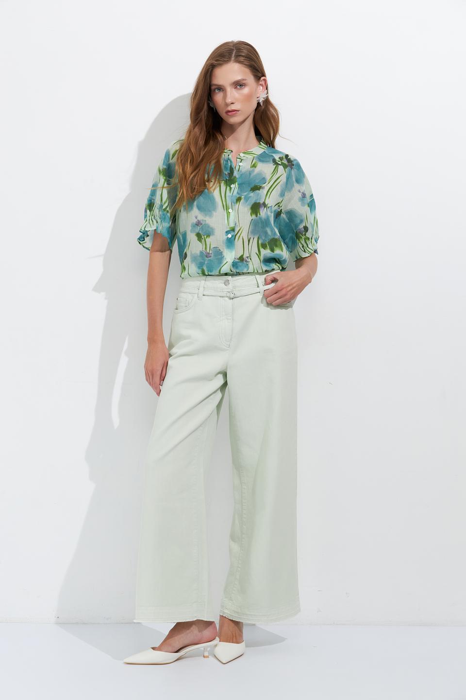 Джинсы палаццо Luisa Cerano мятные