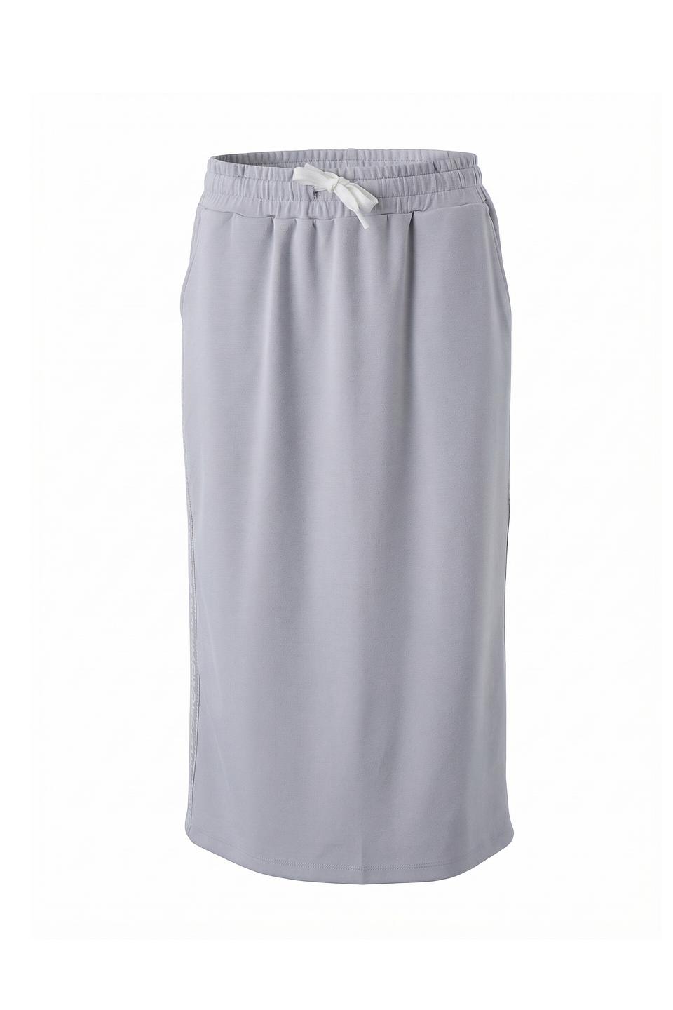 Юбка Lebek миди серая с полоской