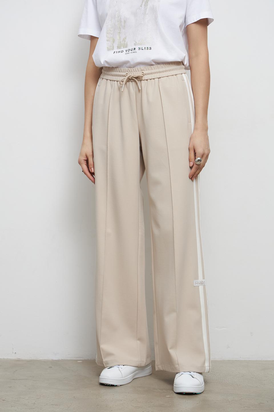 Брюки Lecomte палаццо бежевые