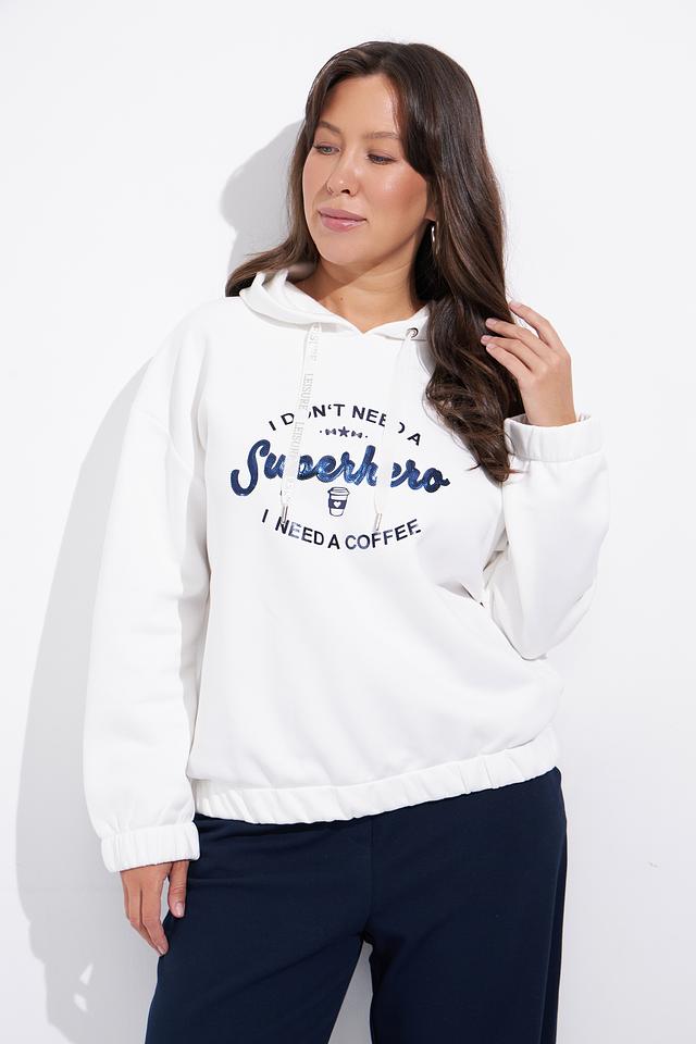 Худи MORE and MORE белый с принтом