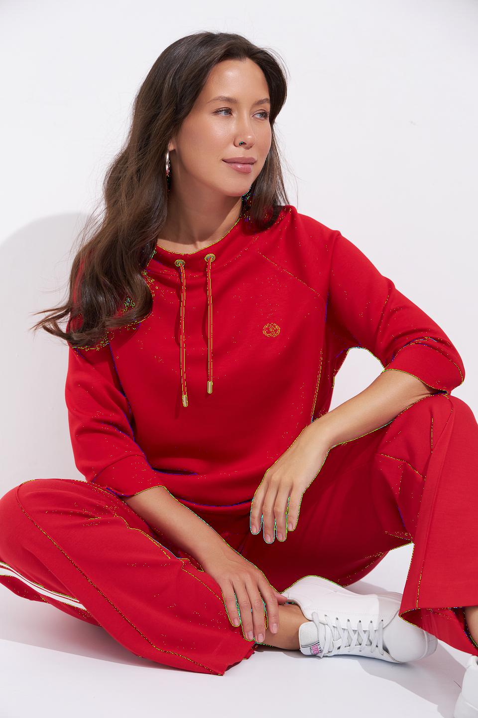 Пуловер Olsen красный с вышивкой