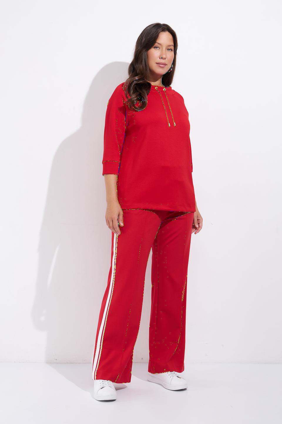 Пуловер Olsen красный с вышивкой